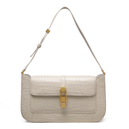 Stylish Alligator Clutch Purses Shoulder Bags-Beige