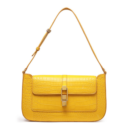 Stylish Alligator Clutch Purses Shoulder Bags-Yellow