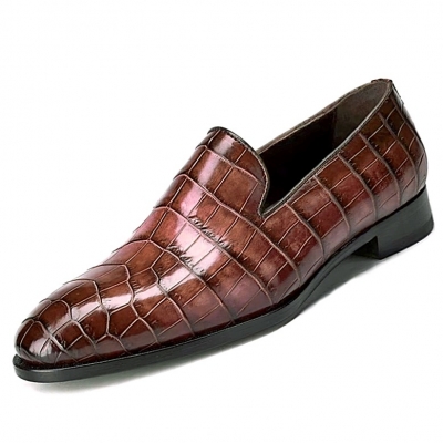 Men’s Alligator Skin Slip-on Loafers Classic Business Shoes