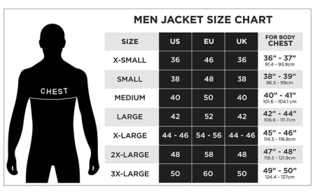 Mens Alligator Jacket Size Chart