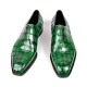 Green Leather Oxford Shoes