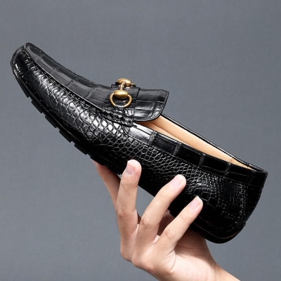 Alligator Moccasin Driving Shoes Slip On Loafers
