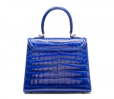 Designer Alligator Handbags Turn Lock Shoulder Bags-Back