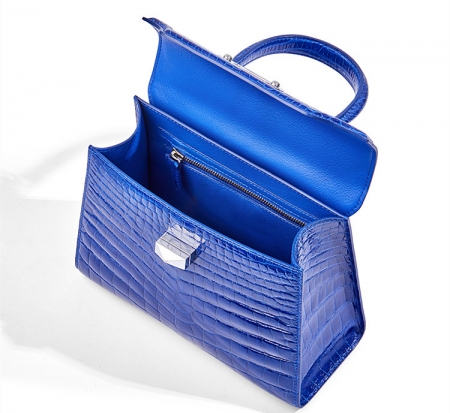 Designer Alligator Handbags Turn Lock Shoulder Bags-Top