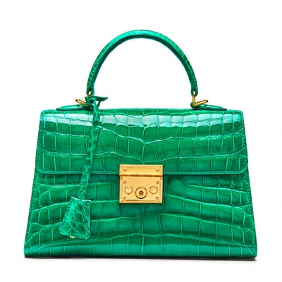 Sportmax | Woman - crocodile-print Leather Bowling Bag - Olive Green