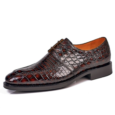 Alligator Derby Shoes Formal Business Shoes Modern Derby Oxford-Burgundy