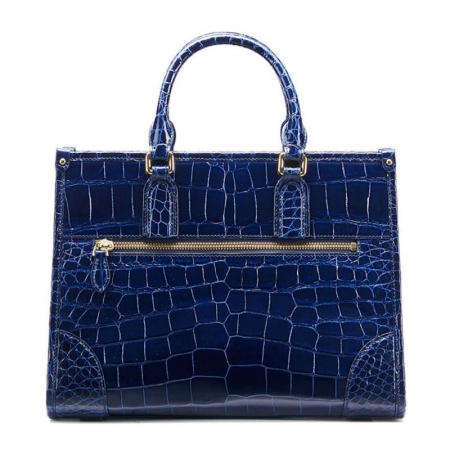 Alligator Satchel Handbags Shoulder Purses Work Bags for Women-Blue