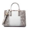 Alligator Satchel Handbags Shoulder Purses Work Bags for Women-White