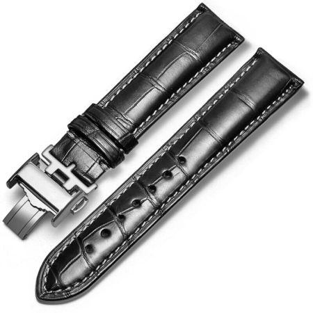 Alligator Watch Straps for Longines-Black