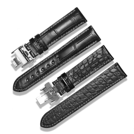 Longines Alligator Watch Straps-Black