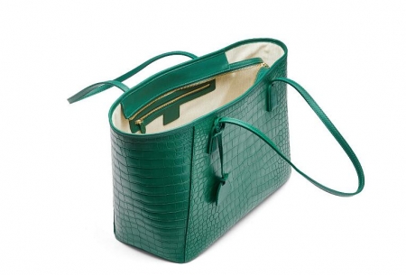 Alligator Tote Shoulder Bags Travel Tassel Handbags Laptop Bags-Inside