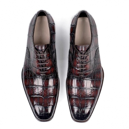 Alligator Wingtip Brogue Lace-up Oxford Formal Business Shoes-Upper