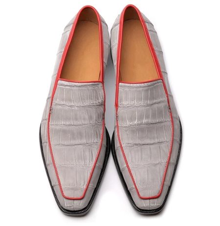 Casual Alligator Slip-on Loafers Timeless Alligator Shoes-Upper