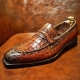 Alligator Leather Slip-On Penny Loafer Goodyear Welted Shoes