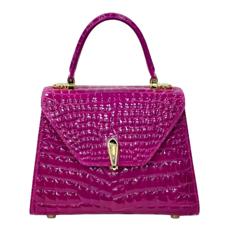 Alligator Top Handle Purses Shoulder Bags-Purple