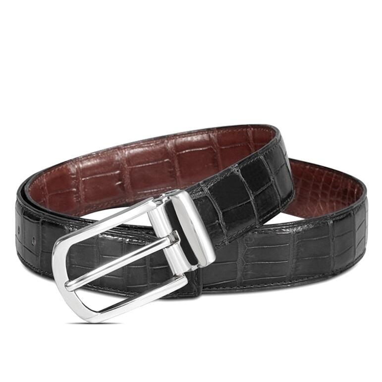 Reversible belt in burgundy leather and burgundy nubuck - Clint