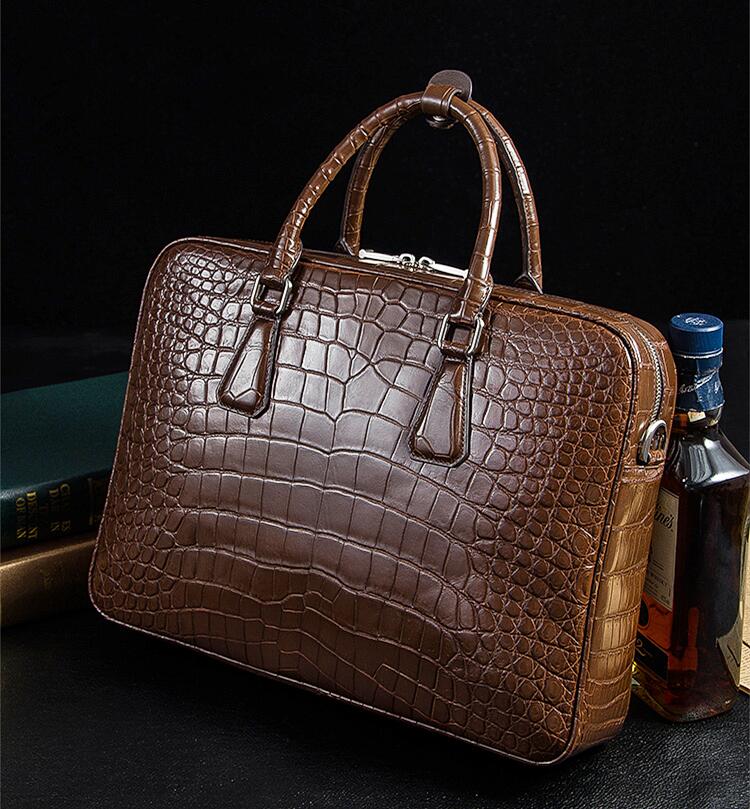 Unique Christmas Gifts for Men 2021-Luxury Alligator Business Briefcase Bag