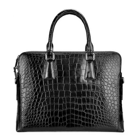 Alligator Briefcase Messenger Bag Laptop Bag-Black