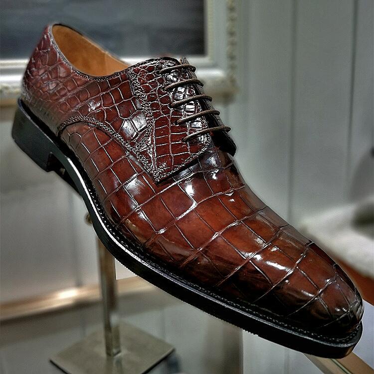 Alligator Lace Up Derby Dress Shoes for Men