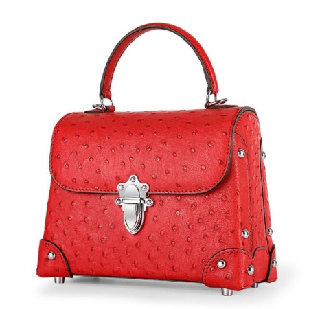 Ladies Ostrich Flapover Handbags Shoulder Bags