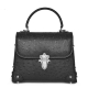 Ladies Ostrich Flapover Handbags Shoulder Bags-Black