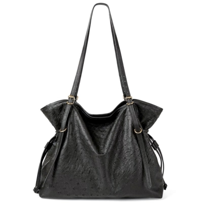 Stylish Ostrich Handbags Shoulder Bags - Black