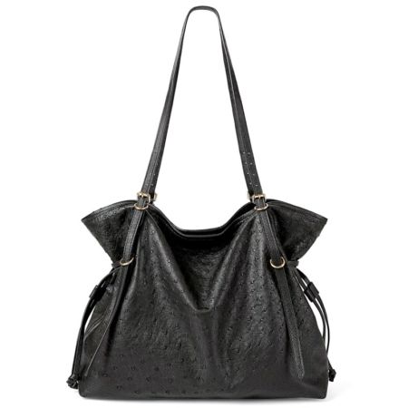 Stylish Ostrich Handbags Shoulder Bags - Black