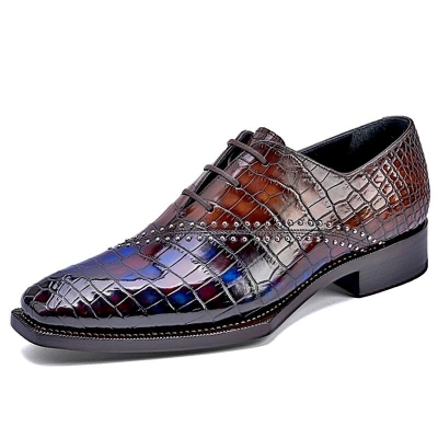 BRUCEGAO Alligator Oxford Shoes