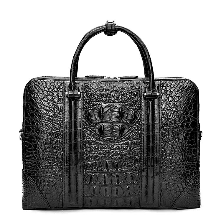 Best Leather Bags For Your Job Interview-Crocodile Leather Briefcase Laptop Bag Business Bag