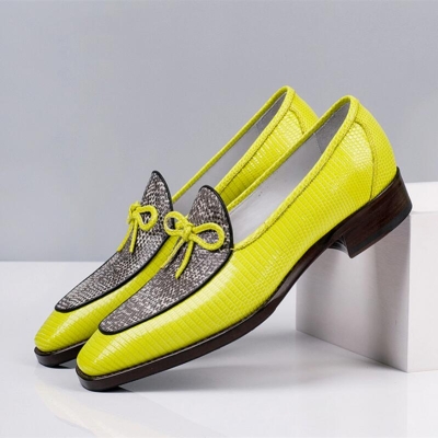 Lizard Skin Tassel Loafer Slip-On Shoes for Men-3