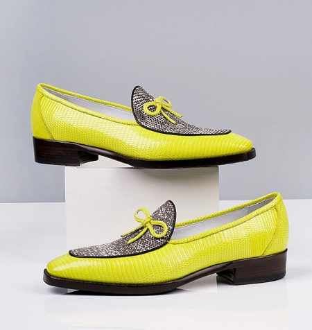 Lizard Skin Tassel Loafer Slip-On Shoes for Men-4