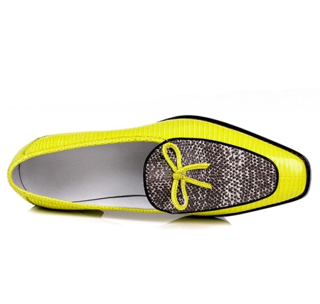 Lizard Skin Tassel Loafer Slip-On Shoes for Men-Upper