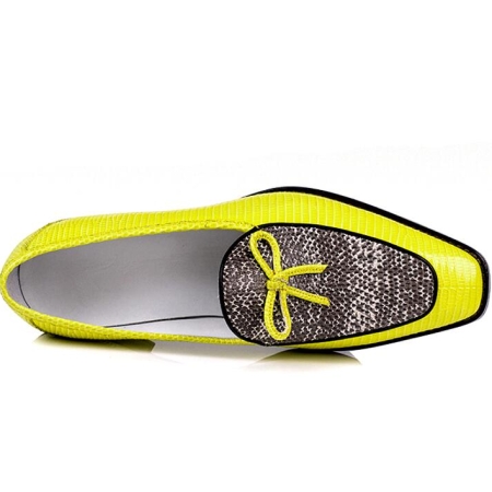 Lizard Skin Tassel Loafer Slip-On Shoes for Men-Upper