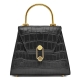 Stylish Alligator Evening Handbags Shoulder Bags-Black