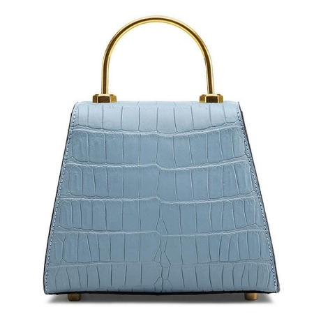 Stylish Alligator Evening Handbags Shoulder Bags-Blue-Back