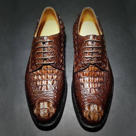 Crocodile Hornback Derby Shoes Dress Shoes