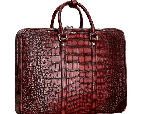 Luxury Laptop Bags for Men 2022-Alligator Leather Briefcase Laptop Bag Shoulder Business Bag