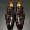 Alligator Double Monk Strap Slip-on Loafer Cap Toe Oxford Shoes-Upper