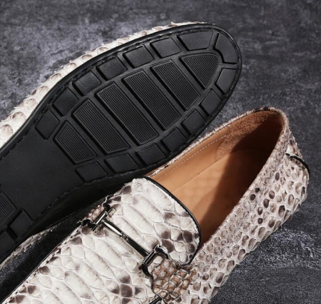 Snakeskin Bit Slip-on Loafers Driving Style Moccasin Shoes-Sole