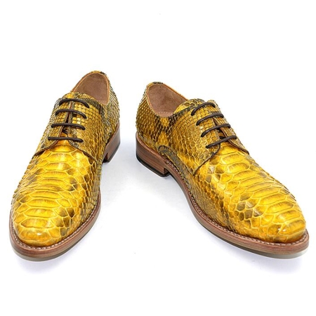 Snakeskin Derby Shoes Leather Lined Dress Shoes-1