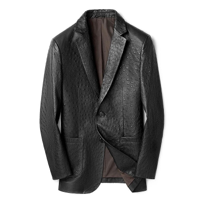 Ostrich Jacket Ostrich Leather Blazer Suit Coat for Men