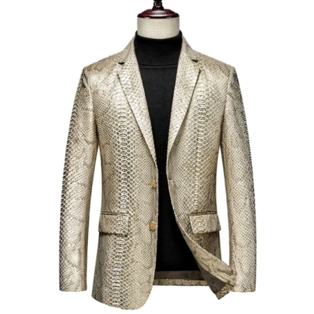 Snakeskin Jackets Python Skin Coats - Golden - Back