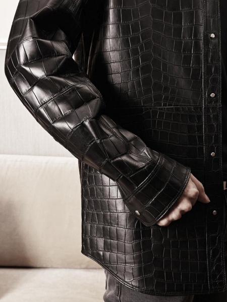 Stylish Alligator Leather Shirt Jacket for Men-2