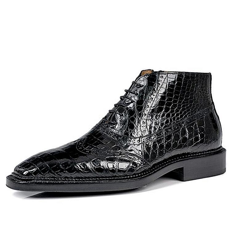 The Best Exotic Leather Boots For Men in 2022-Alligator Leather Wingtip Dress Chukka Boots