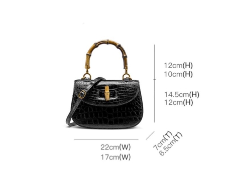 Alligator Handbags Bamboo Top Handle Purses-Dimensions