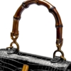 Alligator Handbags Bamboo Top Handle Purses-Handle