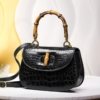 Alligator Handbags Bamboo Top Handle Purses - Image 11