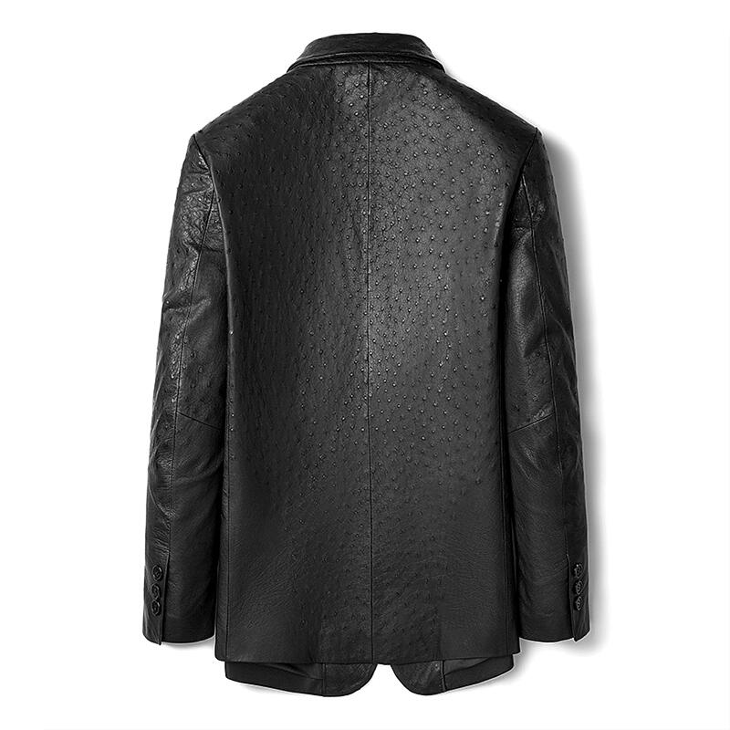 Mens Exotic Genuine Ostrich Black Leather Western Cowboy Dress Jacket –  CWesternwear