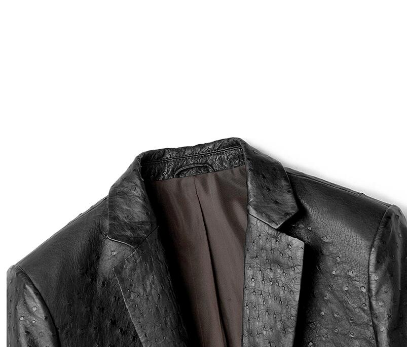Ostrich Jacket Ostrich Leather Blazer Suit Coat for Men