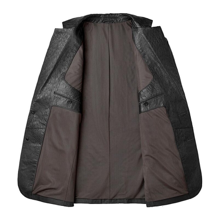 Ostrich Jacket Ostrich Leather Blazer Suit Coat for Men-Lining